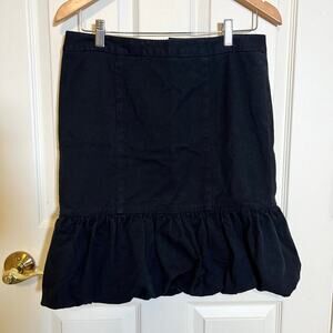 Nanette Lepore Black Skirt Ruffle Hem Size 8 Textured Twee Corpcore